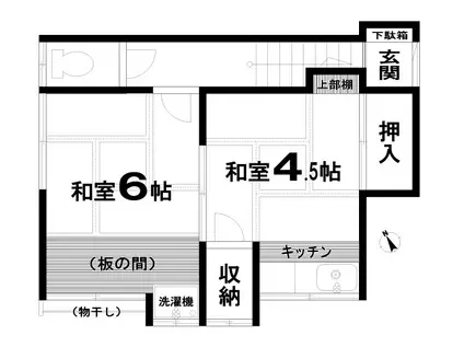 砺波荘(2K/2階)の間取り写真