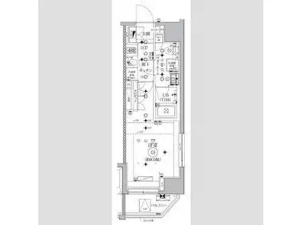 セジョリ浅草(1K/11階)の間取り写真