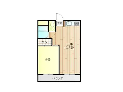 イータウン応神(1LDK/5階)の間取り写真