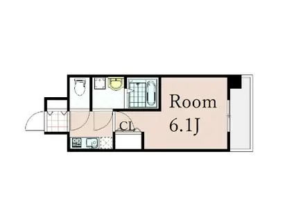 エスリード阿波座パークレジデンス(1K/8階)の間取り写真