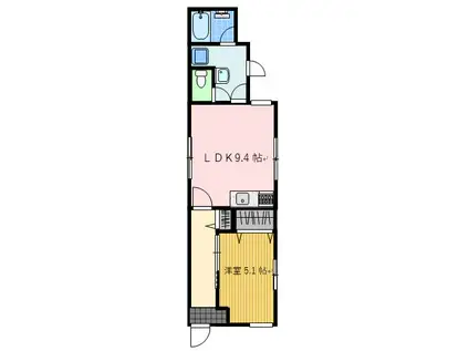 今泉アパート(1LDK/1階)の間取り写真