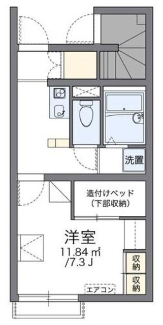 レオパレスフィールド II(1K/1階)の間取り写真