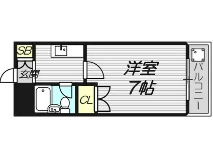 ベストレジデンス瓢箪山I・II(1K/3階)の間取り写真