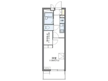 レオパレス暁(1K/1階)の間取り写真