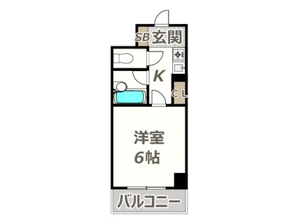 アヴァンセ播磨町(1K/8階)の間取り写真