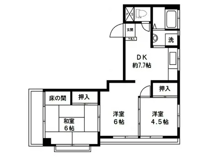 哲学堂マンション(3DK/3階)の間取り写真