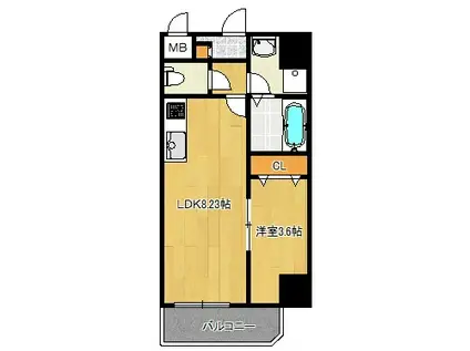 MAISON PREMIER VI(1LDK/8階)の間取り写真