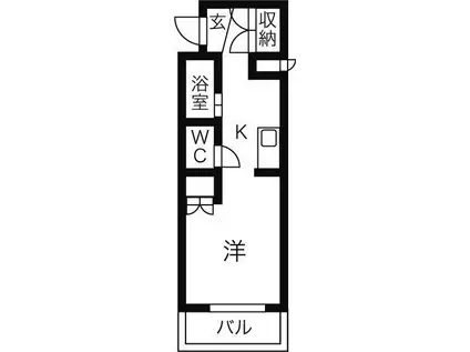 ベレッツァ岐阜(1K/2階)の間取り写真