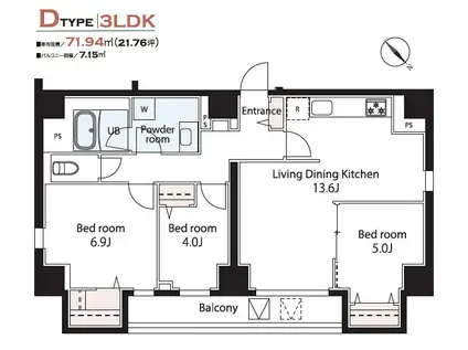 WEAVE BASE -ASUKAYAMA PARK 飛鳥山公園(3LDK/8階)の間取り写真