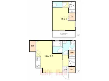 ROYAL RESIDENCE 大和田パークフロント(1LDK/1階)の間取り写真