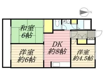 第25明智ビル(3DK/1階)の間取り写真