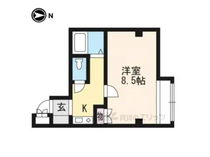 ラ・トゥール・ホリモト(1K/1階)の間取り写真