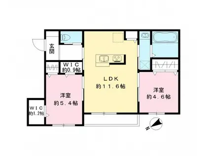 ラメール(2LDK/2階)の間取り写真