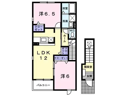 コリナ請西 B(2LDK/2階)の間取り写真
