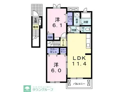 パシフィックサイドA(2LDK/2階)の間取り写真