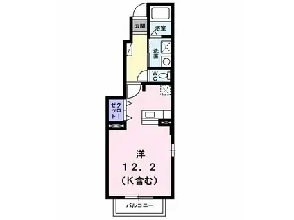 シンフォニーNAKANOⅡ(ワンルーム/1階)の間取り写真