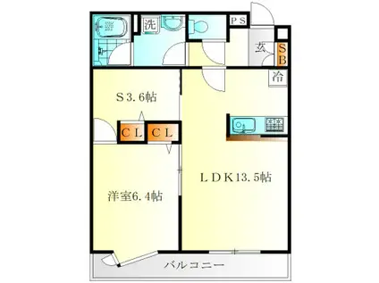 ルミエール妙蓮寺II(1SLDK/1階)の間取り写真