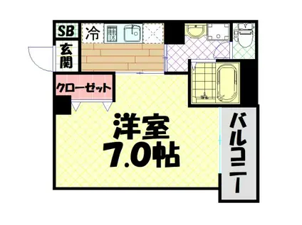 みおつくし岸里(1K/2階)の間取り写真