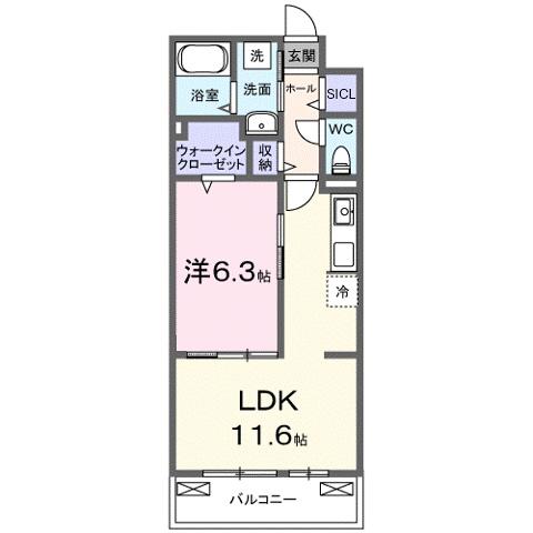 フルール近江(1LDK/2階)の間取り写真