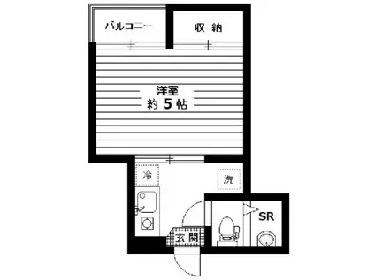 益谷ハイツ(1K/3階)の間取り写真