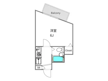 柳盛堂IIビル(1K/4階)の間取り写真