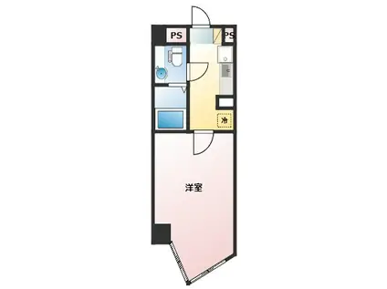 マンション酸漿(1K/2階)の間取り写真