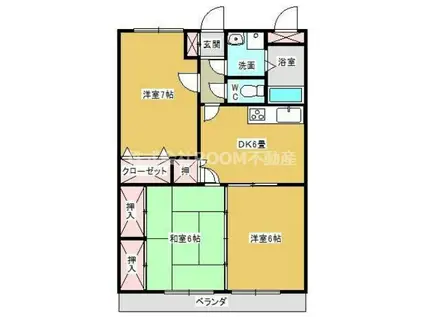 西村コーポレーションII(3DK/3階)の間取り写真