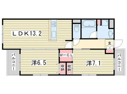 サンクチュアリ二条城(2LDK/4階)の間取り写真