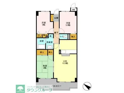 KSシャンブル(3LDK/4階)の間取り写真