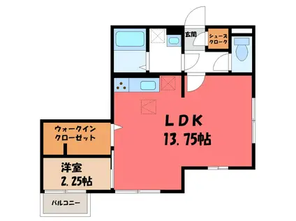 アルファベットII(1LDK/1階)の間取り写真