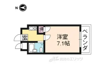 シャレー西京極(1K/1階)の間取り写真