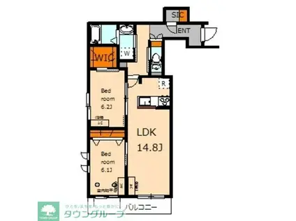 アイビス世田谷(2LDK/2階)の間取り写真