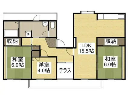 KS B東岡山I(3LDK/3階)の間取り写真