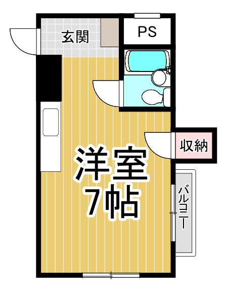 ハイツホリデー(ワンルーム/1階)の間取り写真