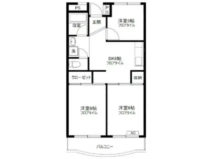 グリーンプラザ御園4号棟(3DK/2階)の間取り写真