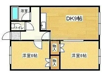 コルティーレ27(2DK/1階)の間取り写真