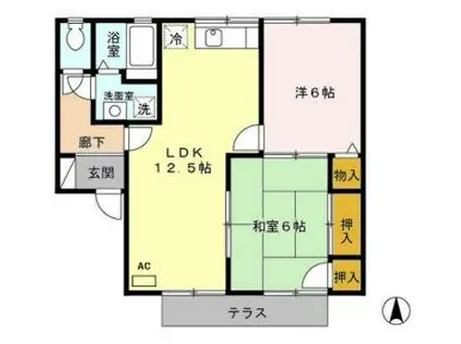 セジュール松泉(2LDK/2階)の間取り写真