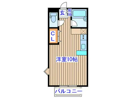 コーポABE5(ワンルーム/1階)の間取り写真