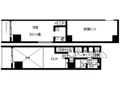 ボルト東新宿(ワンルーム/8階)の間取り写真