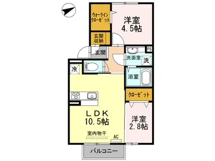 エトワールII(2LDK/2階)の間取り写真