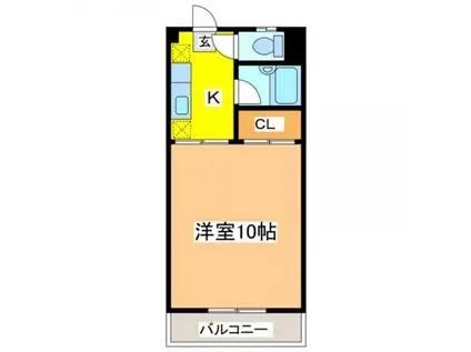 アメニティゾーン(1K/1階)の間取り写真