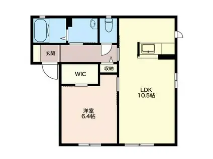 フレッサII(1LDK/1階)の間取り写真