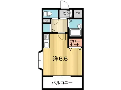 ソノ・ア・カーザ(ワンルーム/2階)の間取り写真