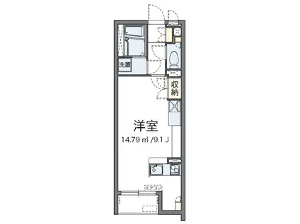 ベルエスポワール秋津(ワンルーム/1階)の間取り写真