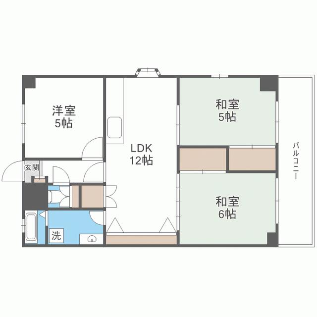 ガーデンハイツ田島(3LDK/3階)の間取り写真