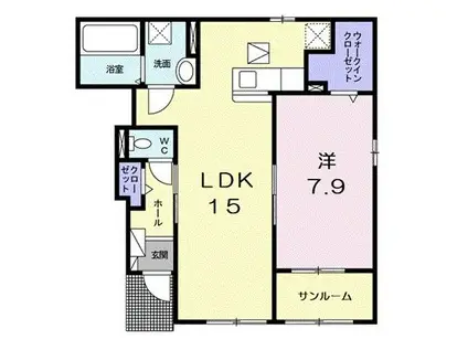 メゾン・ドゥ・ランジュII(1LDK/1階)の間取り写真