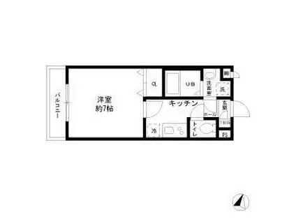 FOREST MAISON白鳥(1K/2階)の間取り写真