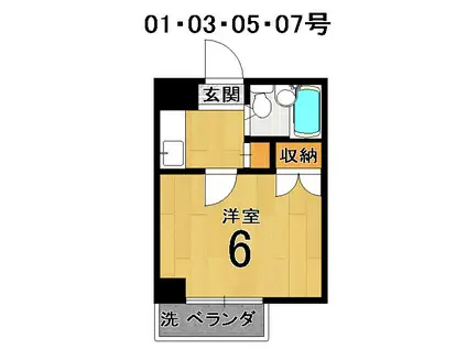 マンションTATSUMIYA(1K/3階)の間取り写真