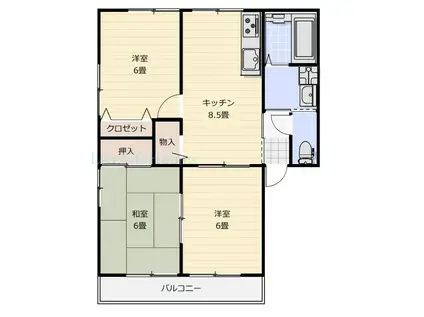 リブライフ大原(2LDK/1階)の間取り写真