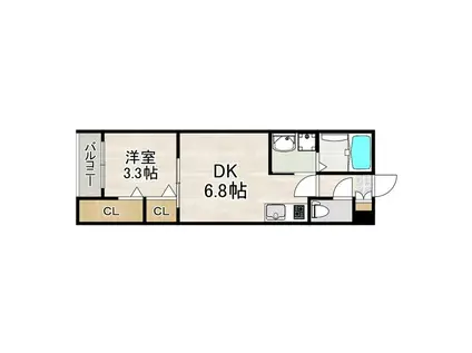 メゾンルミナ(1DK/1階)の間取り写真